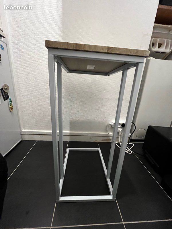 Table D'appoint Mobile Avec Roulettes - Blanc 50x35x65cm - Pour Canapé Et Lit