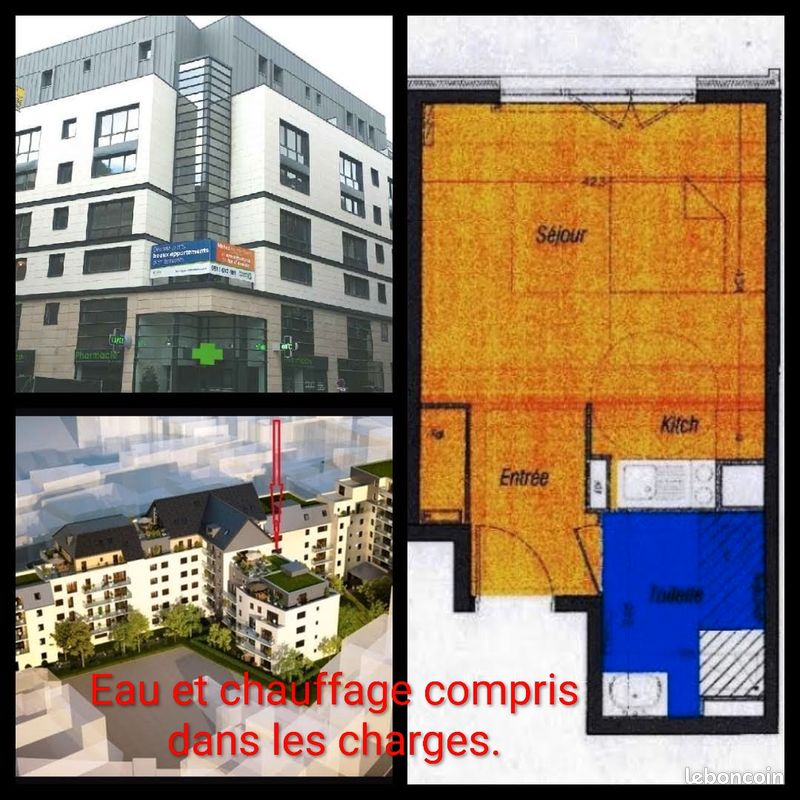 Appartement 1 pièce 27 m² · à Rouen · 27 m² · 530 €