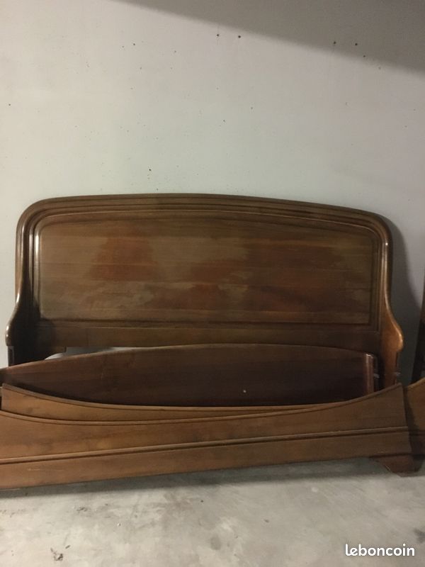 Contour lit bois de merisier style Louis Philippe (image 1)