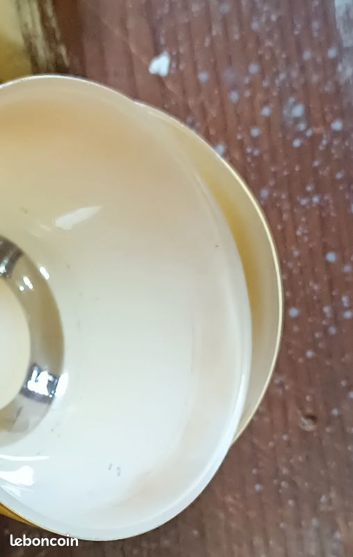 5 Sous-tasses à Café Duralex Jaune Vintage - Quelques Rayures D'usage