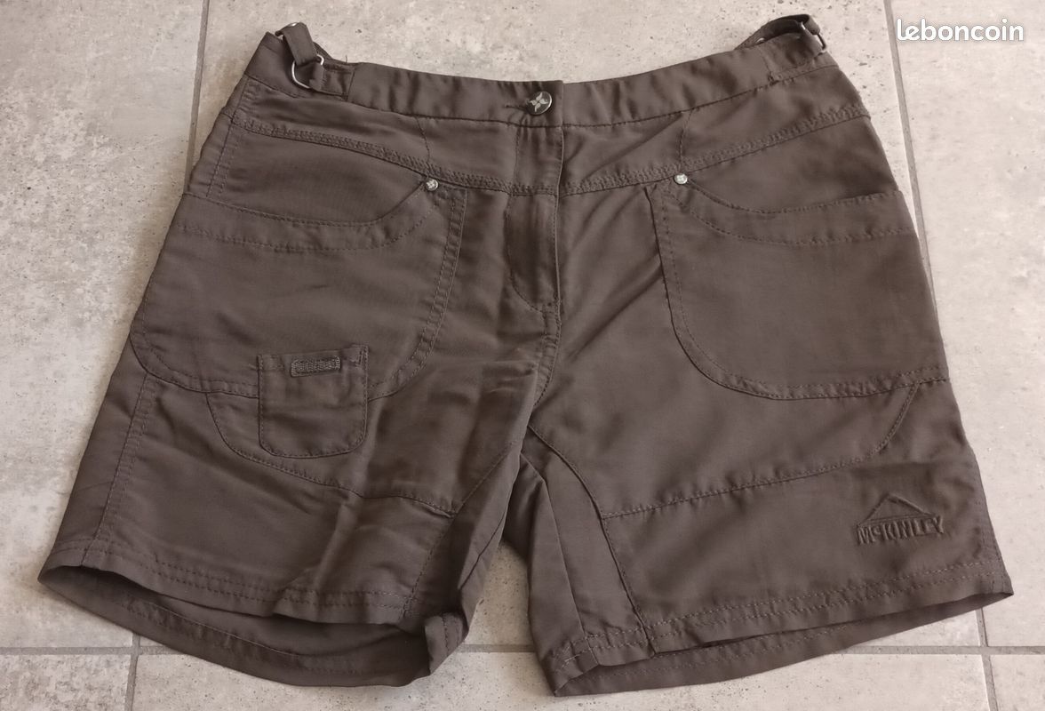 Short Randonnée Garçon McKinley - Taille 14 Ans, Polyester Marron Dry Plus - Très Bon État Occasion