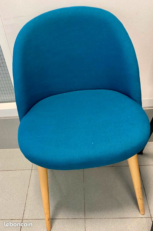 Chaise bleu canard (image 1)