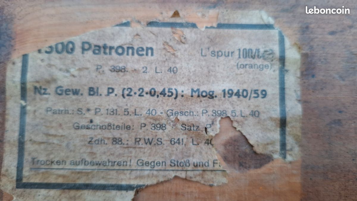 Rare caisse militaire allemande années 40/50 en bois massif et métal (image 7)