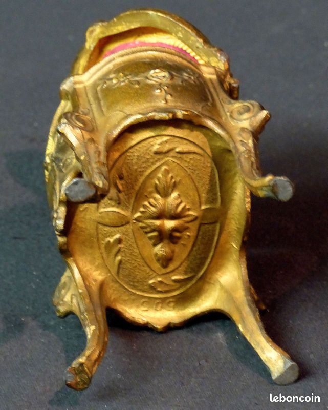 Boîte à Bijoux Ancienne Rare En Régule Doré Capitonnée - Marque Déposé 380 - Occasion Vintage