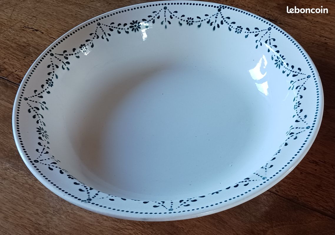 Plat Rond Ancien Badonviller Faïence Fleuri Début XXème, Bon état
