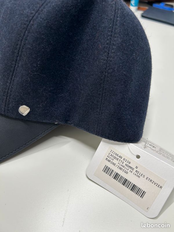 Casquette HERMES Miles Bicolore Bleu Marine/noir - Taille 59 - Neuf Avec étiquettes - Unisexe