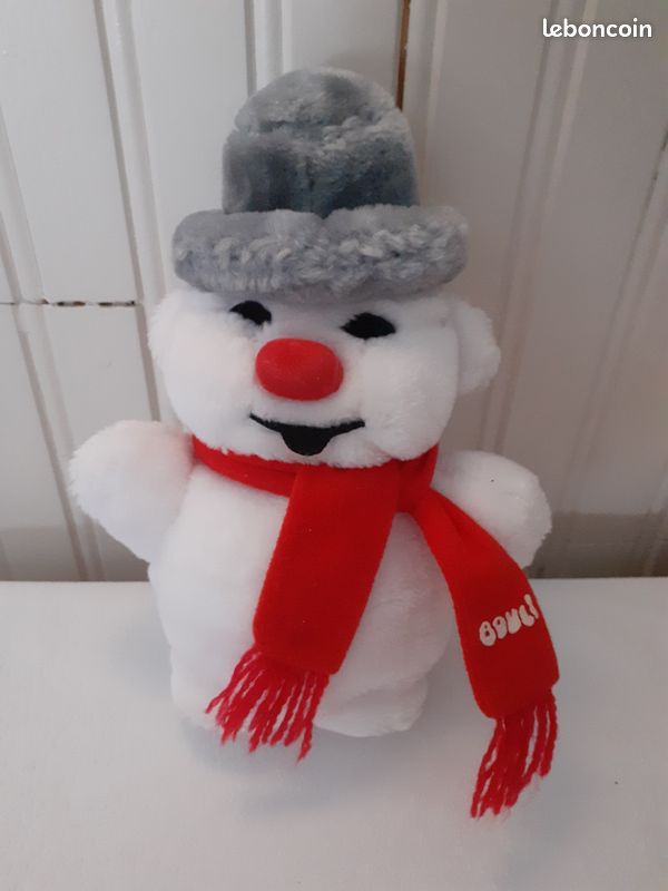 Peluche Bouli Le Bonhomme De Neige - 24cm - 1985 - Voinson Roda - Édition Vintage