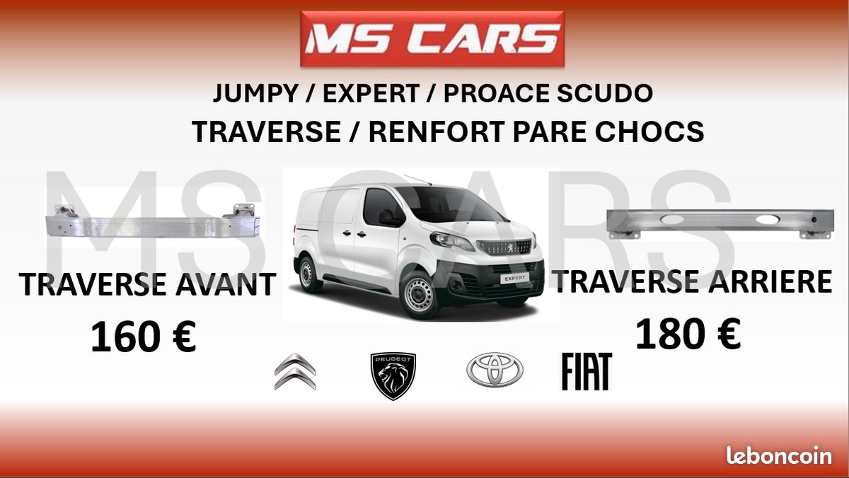 Traverse / renfort de pare chocs jumpy / expert / scudo / proace depuis 2016 (image 1)