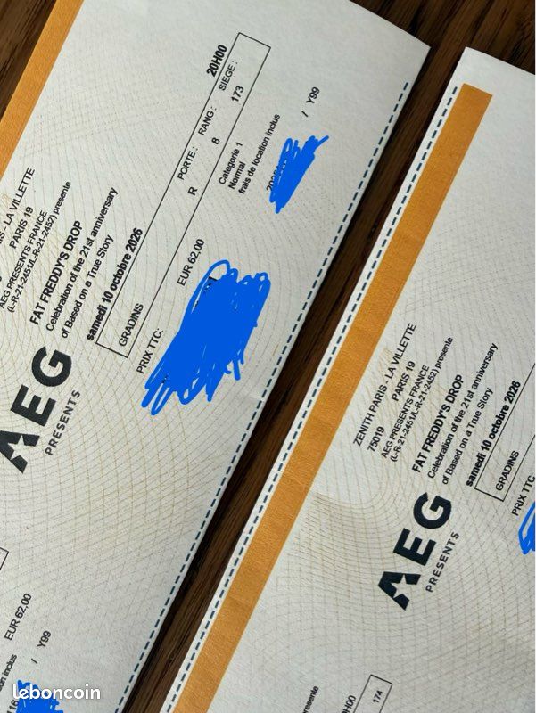 2 places Fat Freddy’s Drop Zenith Paris 10/10 (image 1)