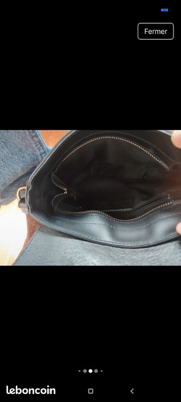Sac cuir noir léopard (image 10)