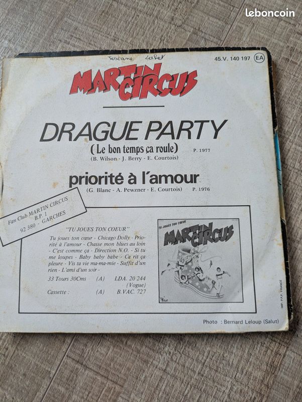 Disque vinyle 45 tours les Martin Circus (image 2)