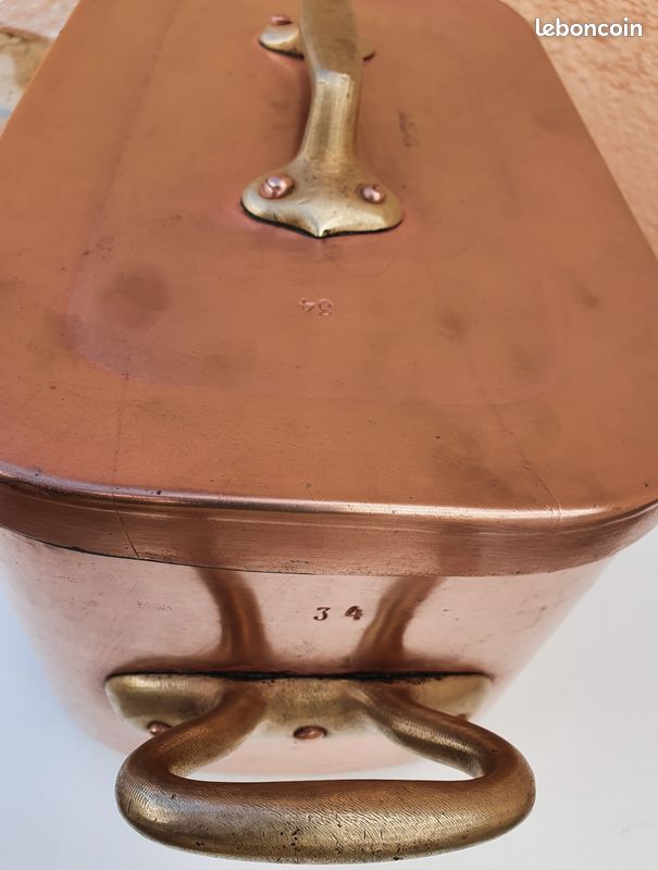 L. ALTIER Braisière en cuivre étamé 5.3 kg ancienne (image 13)