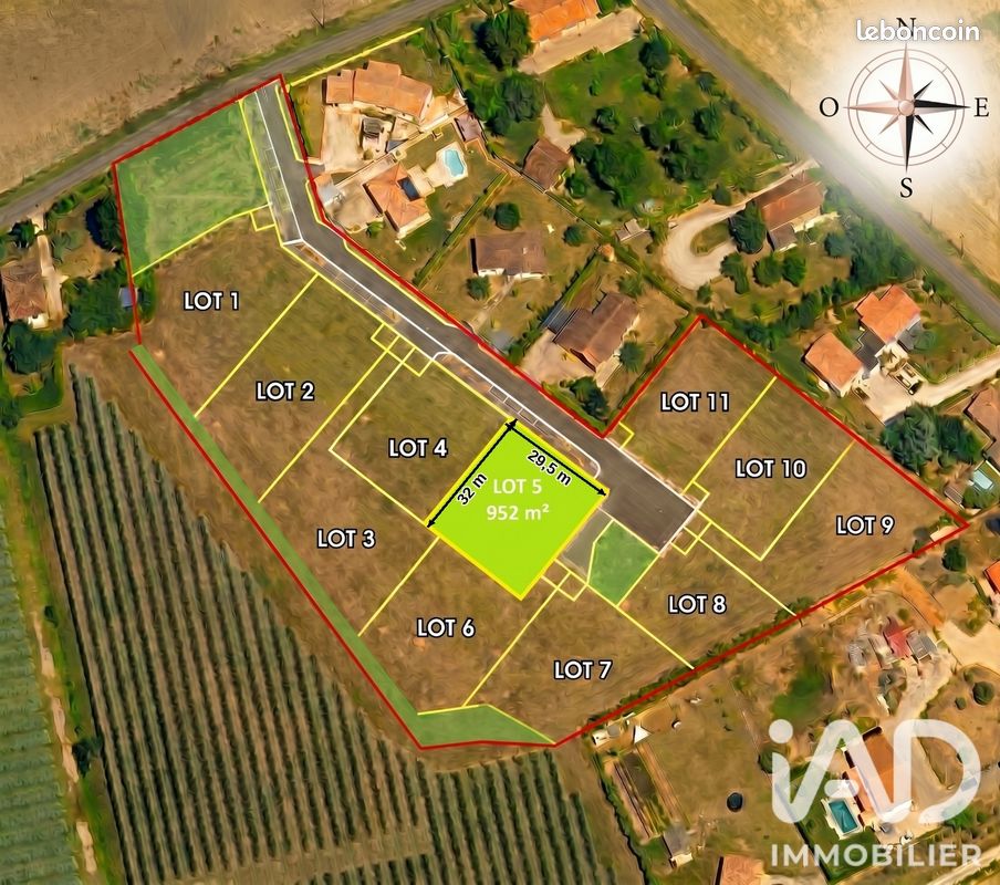 Terrain 952 m² · à Bressols · 952 m² · 101 900 €