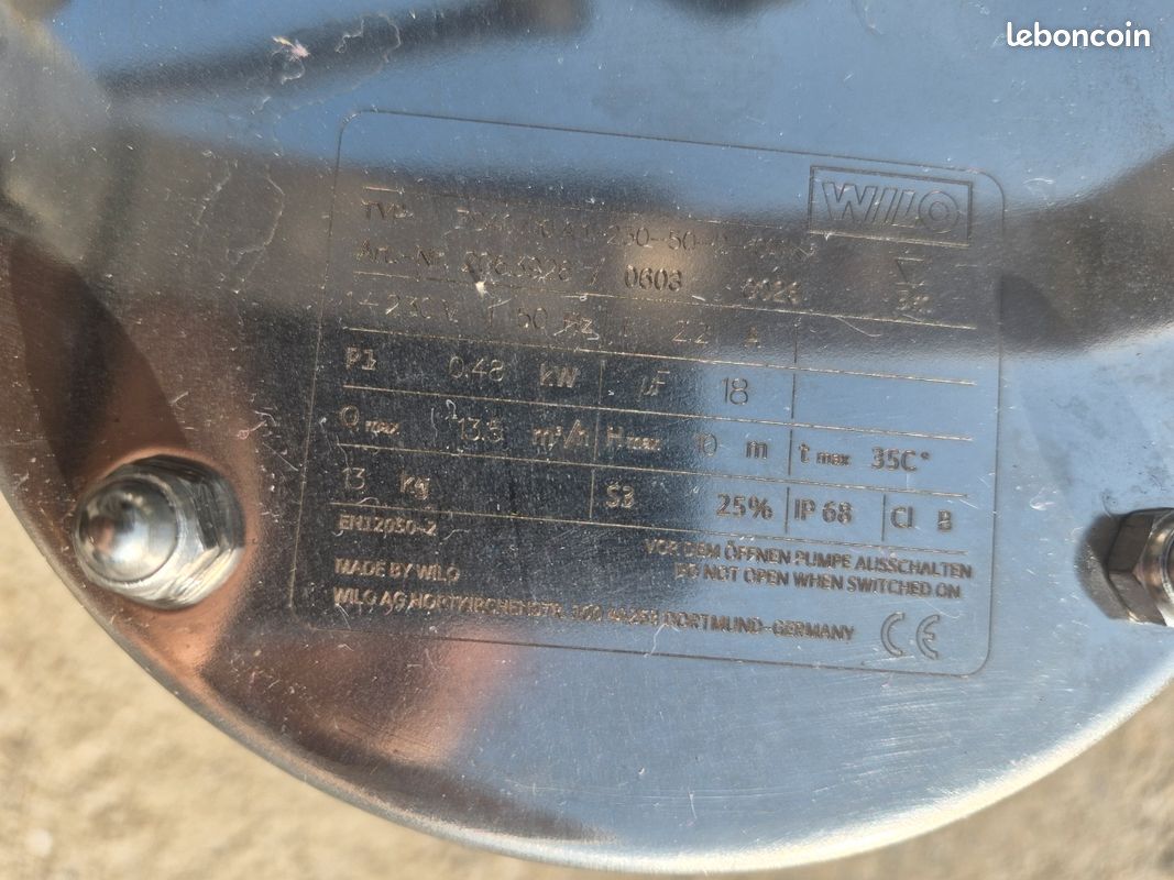 Pompe de relevage Wilo TS 40/10A 1-230-50-2-10M KA (2063926) (image 3)