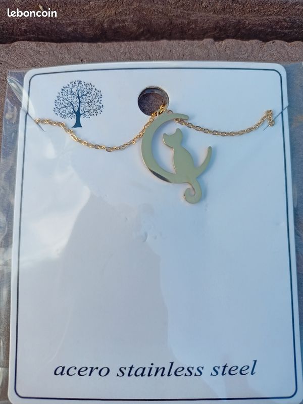 Vends Chaîne + Pendentif Chat Neuve avec étiquette (image 1)