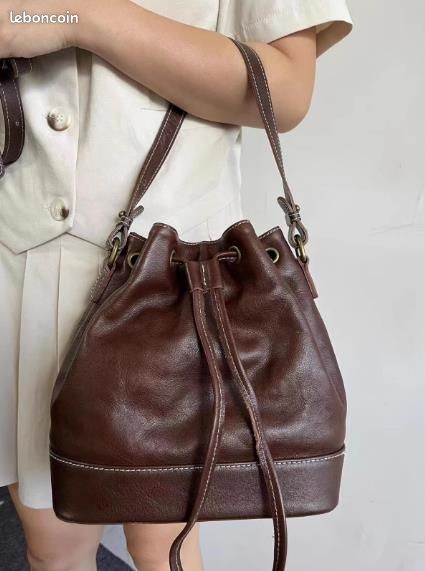 Sac en cuir fait à la main, sac de seau (image 1)