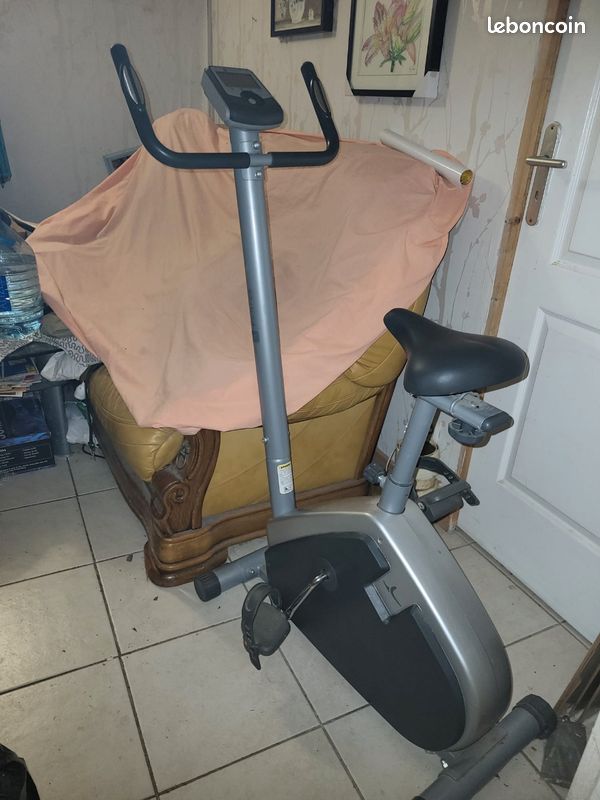 Vélo D'appartement Semi-allongé Magnétique Réglable Gris - Vélo d