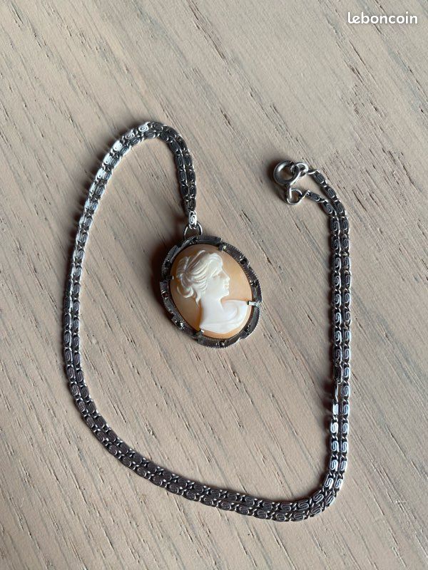 Collier Ancien Rare En Argent Massif - Bijou Vintage Argent 925 - Occasion
