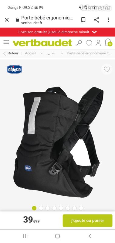 Porte bébé Chicco Easyfit (image 1)