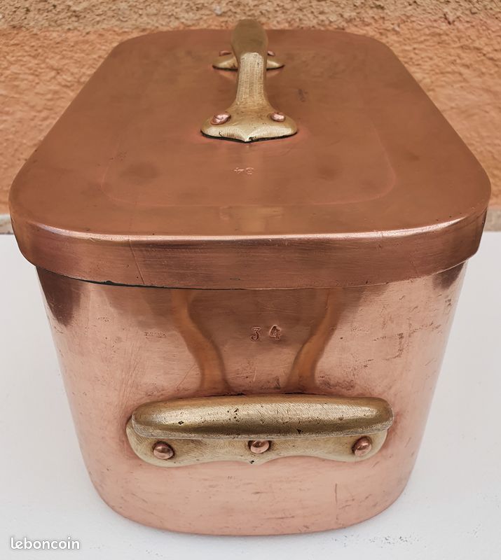 L. ALTIER Braisière en cuivre étamé 5.3 kg ancienne (image 11)
