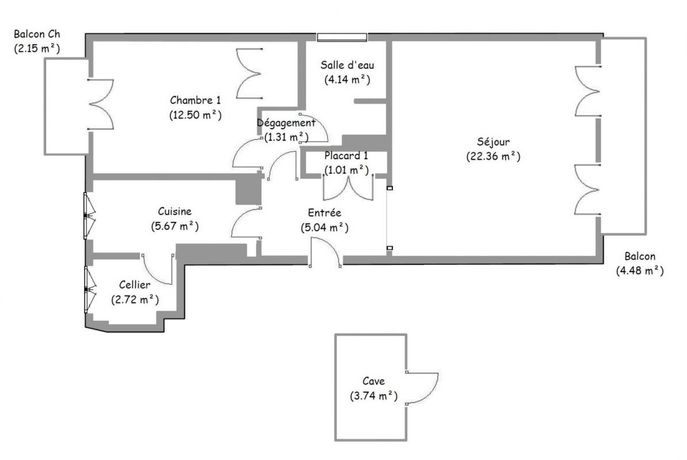Appartement a louer meudon - 2 pièce(s) - 55 m2 - Surfyn