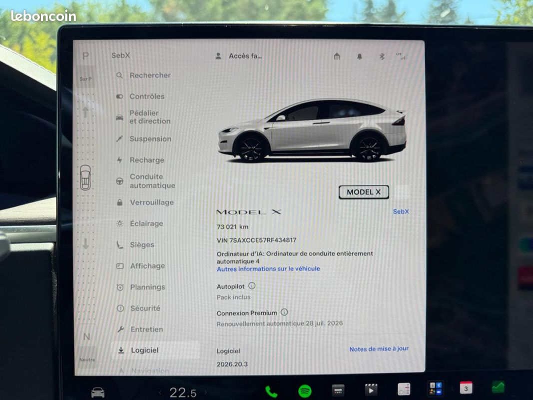 TESLA MODEL X 2024 Dual Motor 670CV - 1ère Main/Origine FR/Autopilot - Garantie 12 MOIS (image 20)