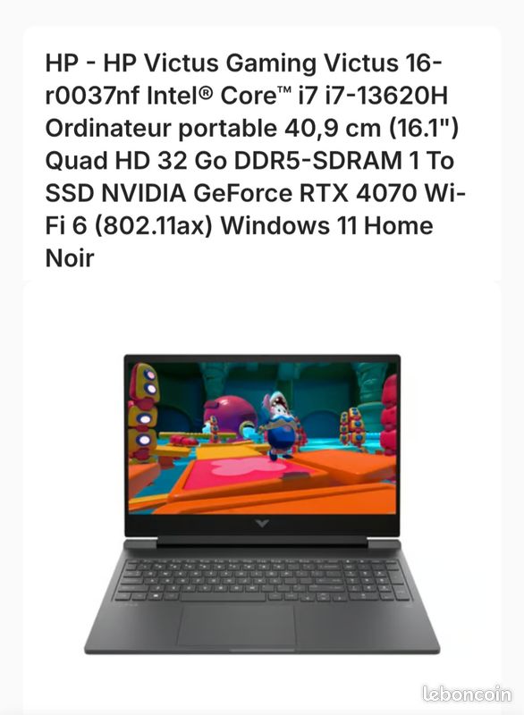 Ordinateur gaming HP victus (image 1)