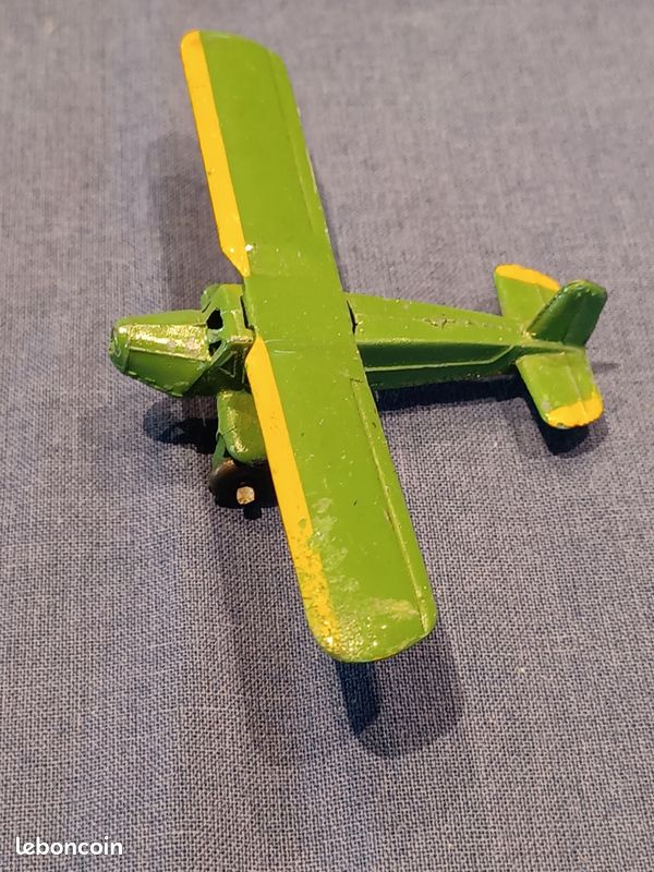 Jouet Ancien Dinky Toys France, Avion Hanriot H180T Jaune, échelle 1:80, Complet, Occasion