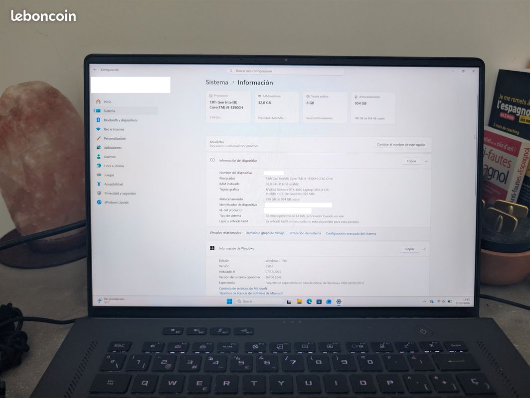 PC Portable Gamer ASUS ROG Zephyrus G16 (i9, 32Go RAM, RTX 4060) (image 1)
