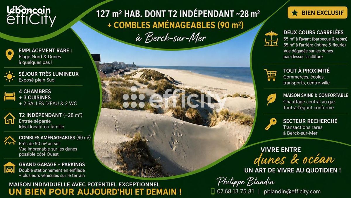 Maison 6 pièces 126 m² · à Berck · 126 m² · 311 900 €