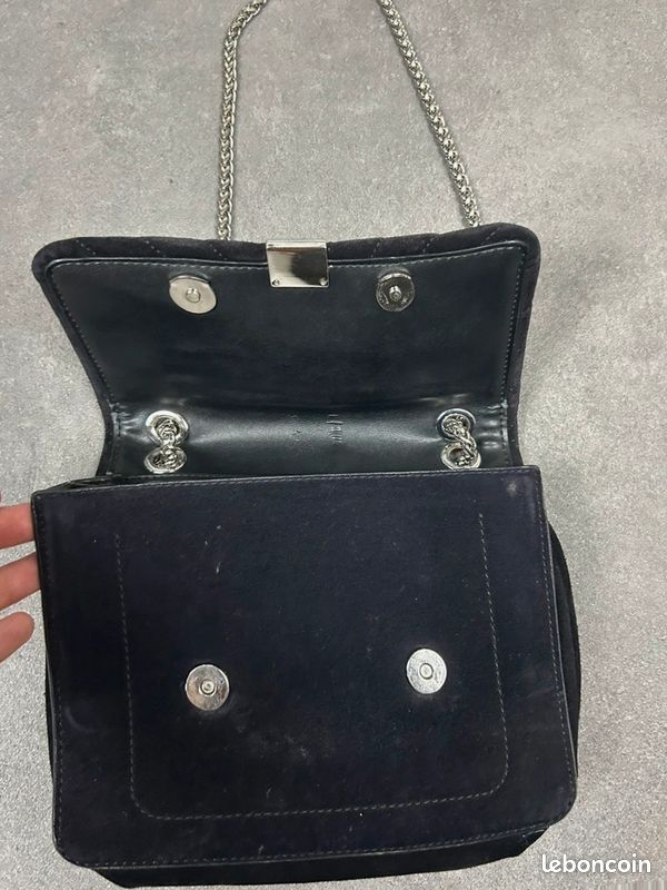 Sac à bandoulière claudie pirelot en velour noir (image 5)