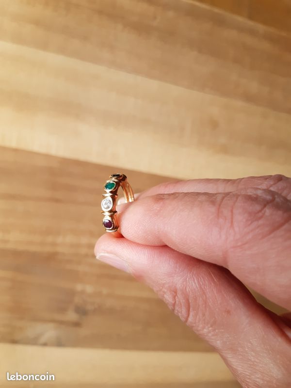 Bague plaquée or avec pierres (image 3)