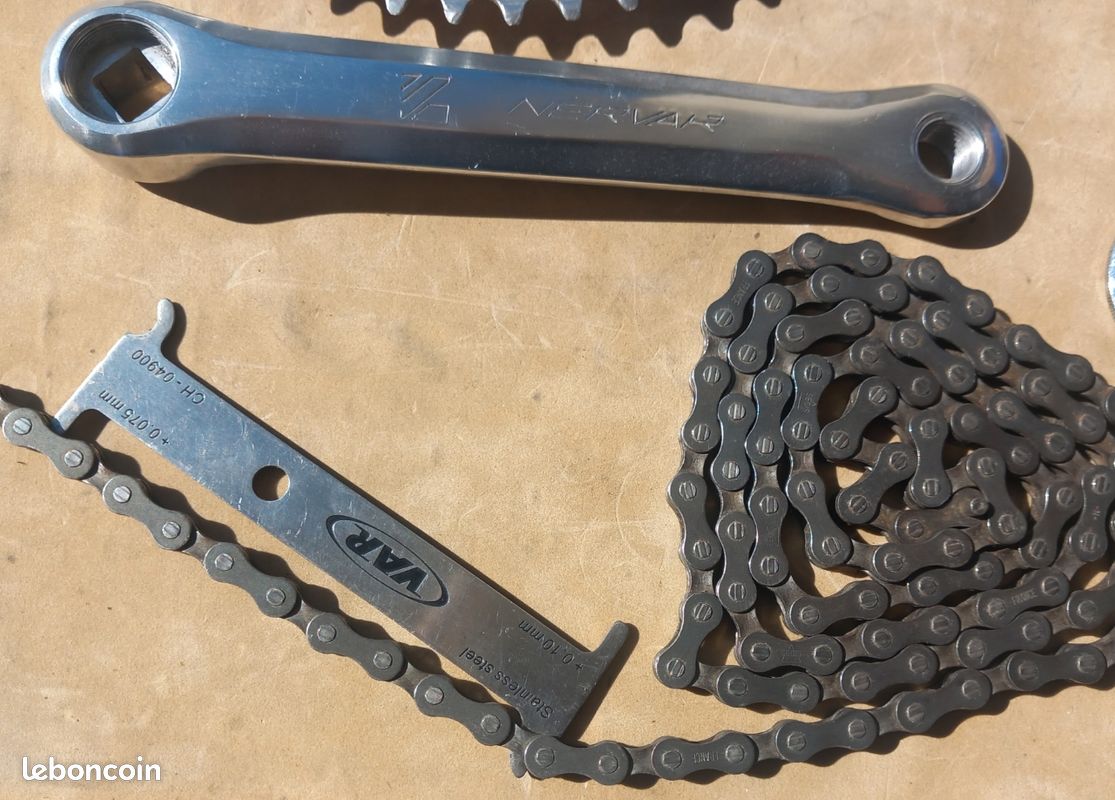 PÉDALIER VÉLO ROUTE ancien vintage Nervar double 50/42 – Crankset old road bike EUR 22,90 - FR