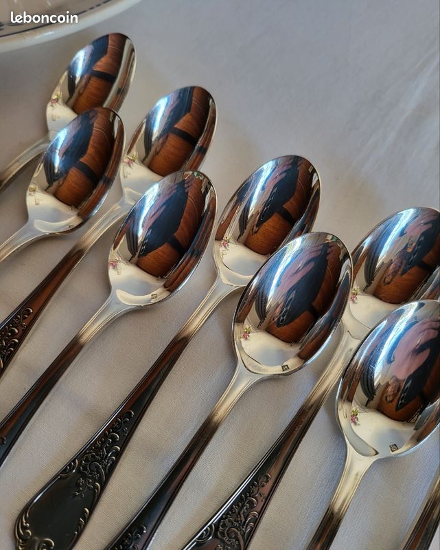 12 petites cuillères métal argenté art déco - Arts de la table