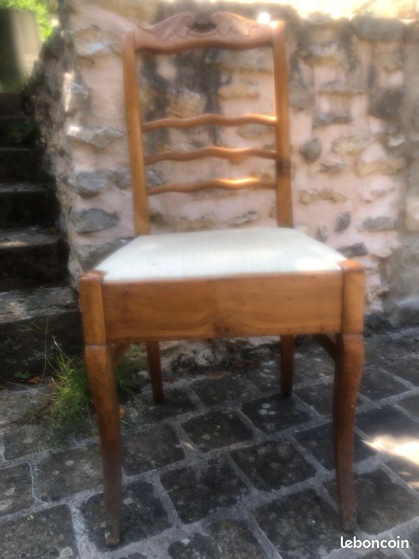 5 chaises avec assise en tissu crème (image 2)