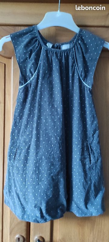 Robe velours gris pois argentés OKAIDI ans/114 Vêtements