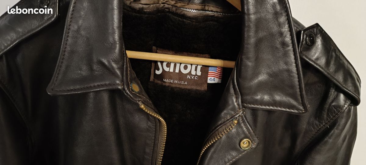Blouson flight jacket Schott marron (image 5)