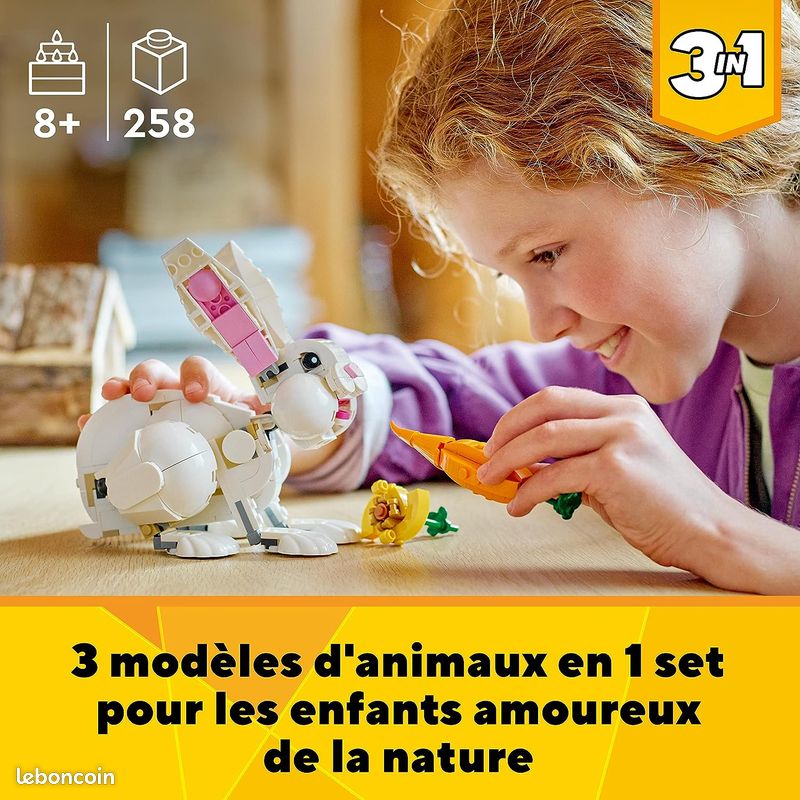 Spécial Lego Creator 3 en 1 + 2 autres constructions diy Pâques paque Lapin Oiseau Canard oeuf A découvir (image 3)
