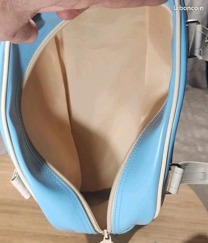 Sac A Main Blanc Claire Et Blanc 2 Poignée Vintage 2 pochettes Cuir ?? (image 8)