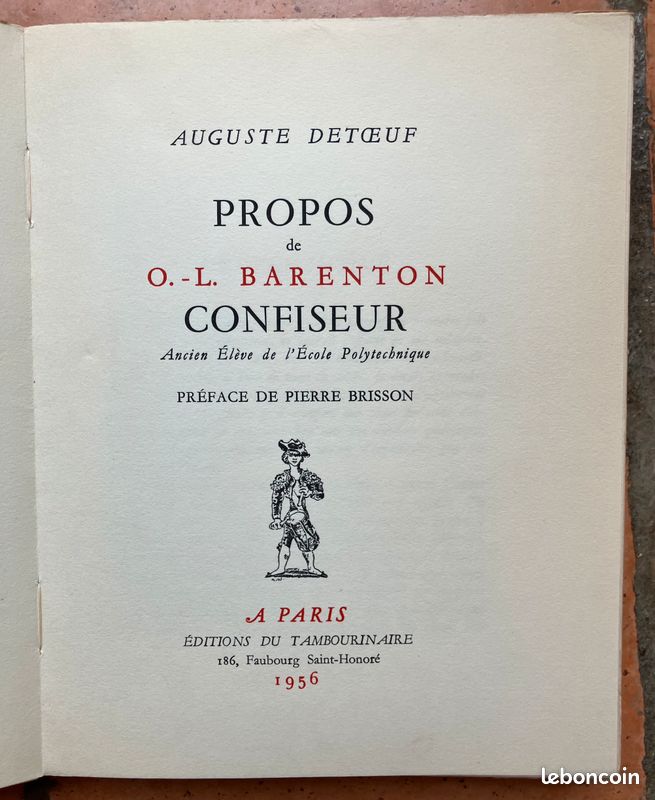Propos de O. L. Barenton – Auguste Detœuf – humour & aphorismes – 1956 – très bon état (image 1)