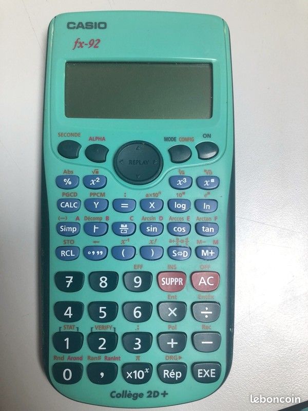 Calculatrice Casio FX-92 Collège New - Pour Pièces Détachées (ne Fonctionne Pas)