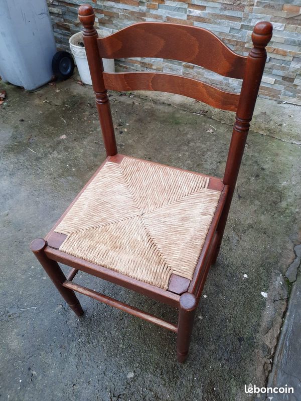 Lot de 4 chaises en paille (image 1)