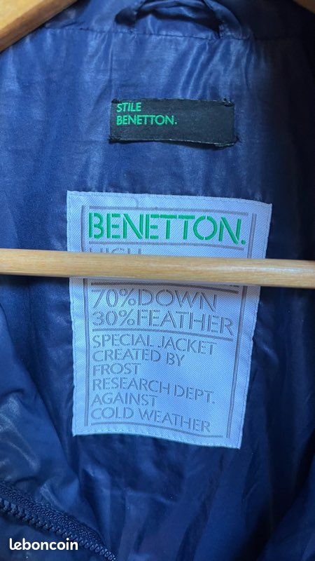 Veste Benetton Enfant Bleue - Taille 7-8 Ans - Très Bon état D'occasion