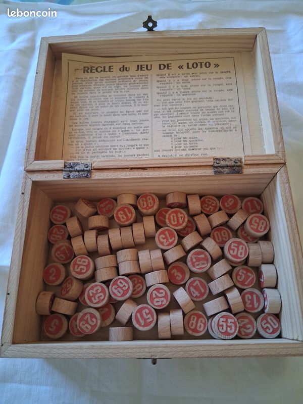 Jeu De Loto Ancien LJR – 24 Plateaux & 90 Jetons, Complet, Début XXe