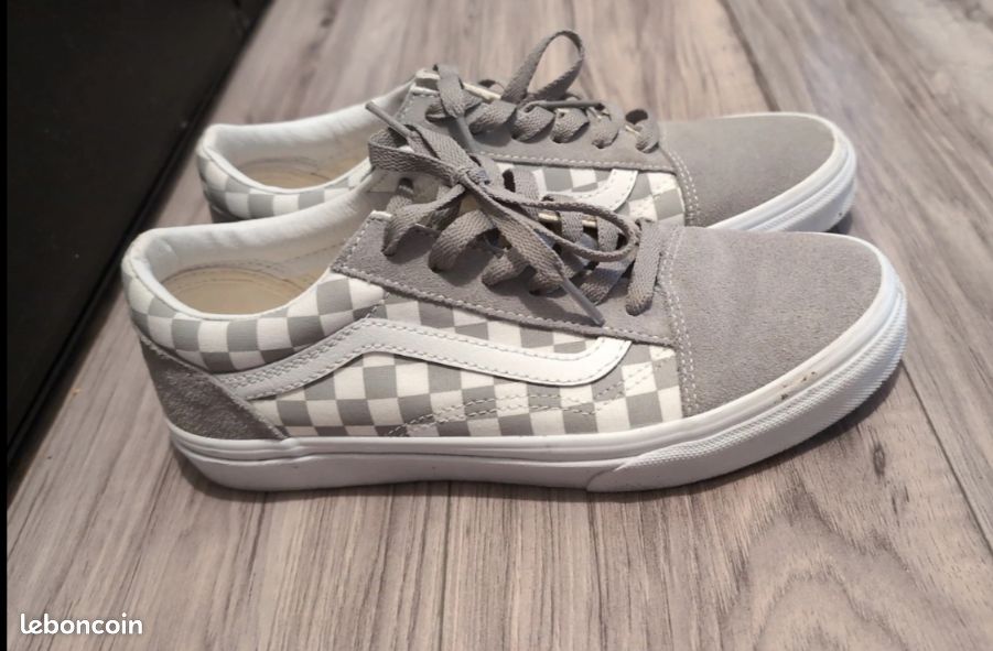 Checkerboard Vans Old Skool Damier Gris Vans Old Skool Baskets