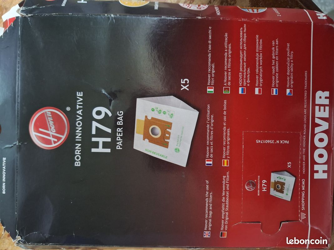 Lot De 5 Sacs D'aspirateur Pour Hoover 35601734 H77 - Compatibles - Blancs