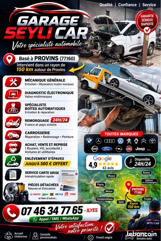 Depannage Remorquage depanneur plateau garage 24/24 IDF et toute la France (image 3)