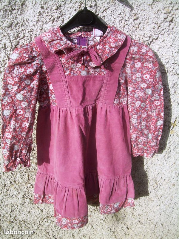 Robe velours cotelee rose 3-4 ans (vic) (image 2)
