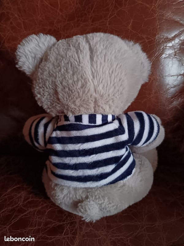 Vds magnifique peluche ourson assis gris 28 cm (image 2)