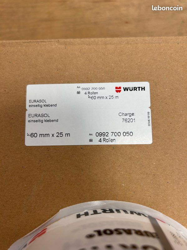 Rubans d'tanchit adhsif 60 mm EURASOL Wurth - Bricolage